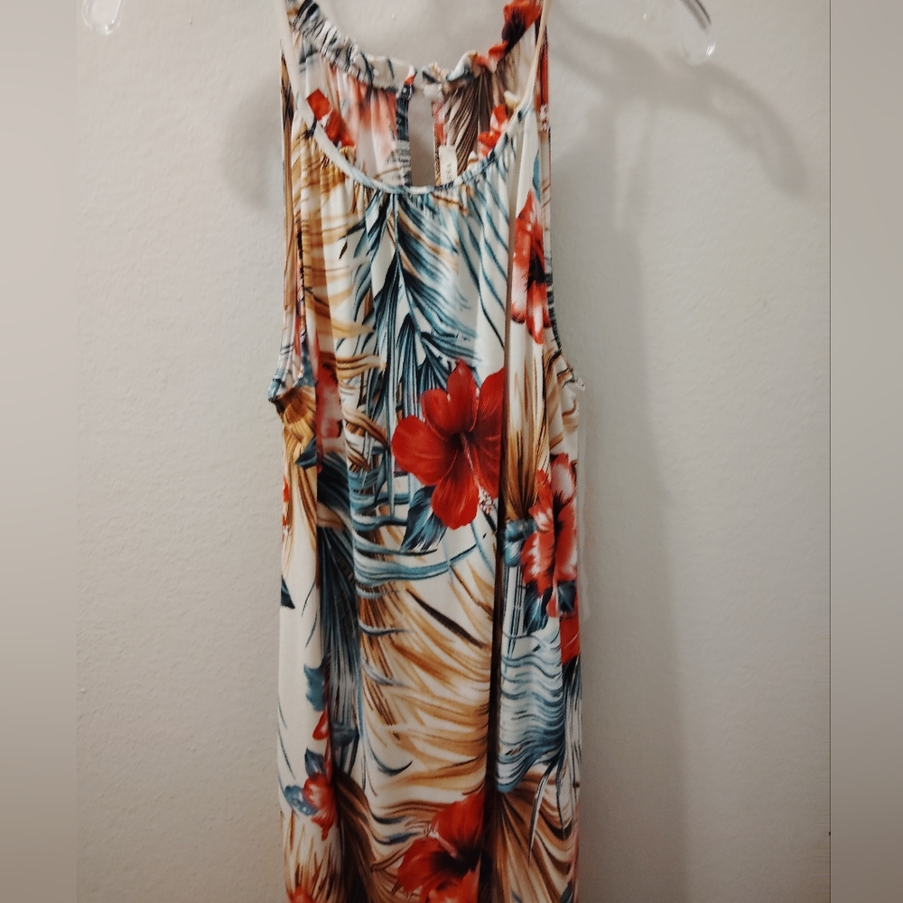 🦋Promesa Leaf Pattern Dress in Orange and Black